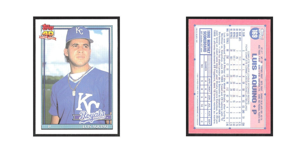1991 O-Pee-Chee Luis Aquino Royals #169