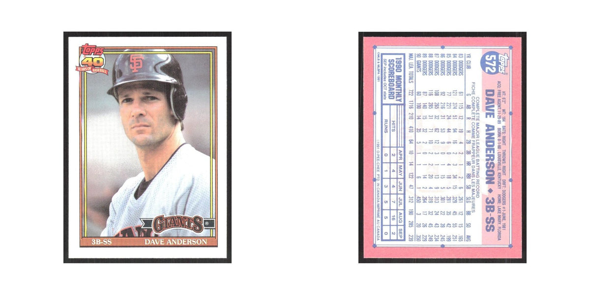 1991 O-Pee-Chee Dave Anderson Giants #572