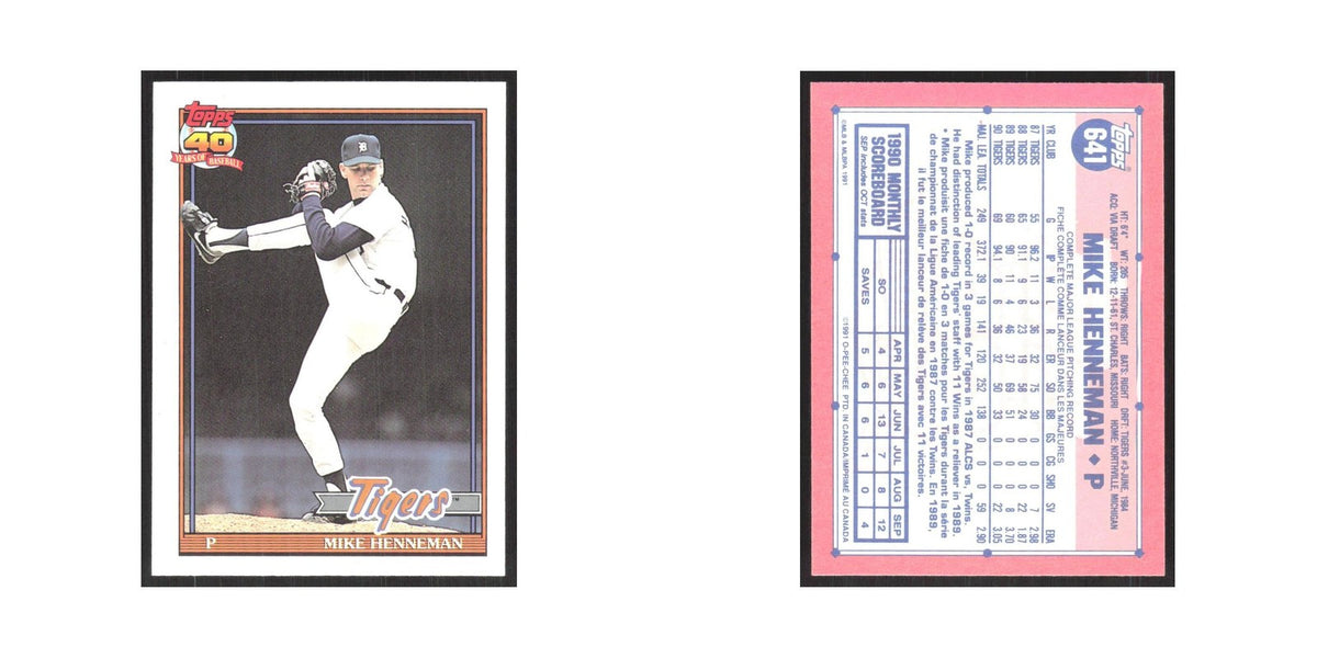 1991 O-Pee-Chee Mike Henneman Tigers #641