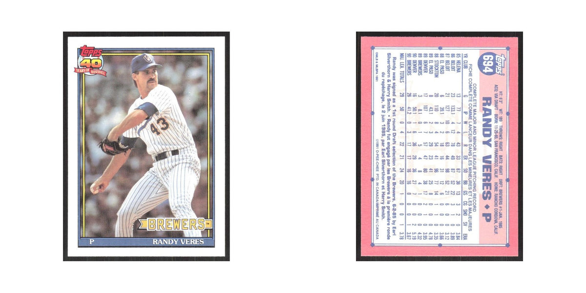 1991 O-Pee-Chee Randy Veres Brewers #694