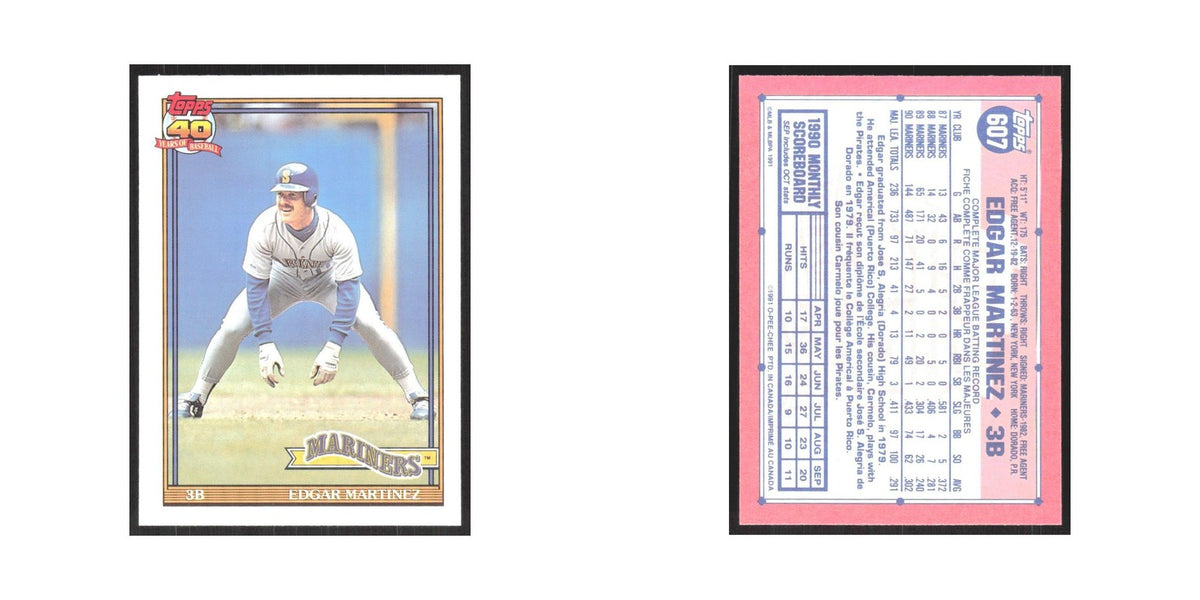 1991 O-Pee-Chee Edgar Martinez Mariners #607
