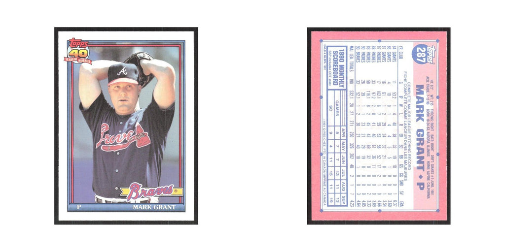 1991 O-Pee-Chee Mark Grant Braves #287