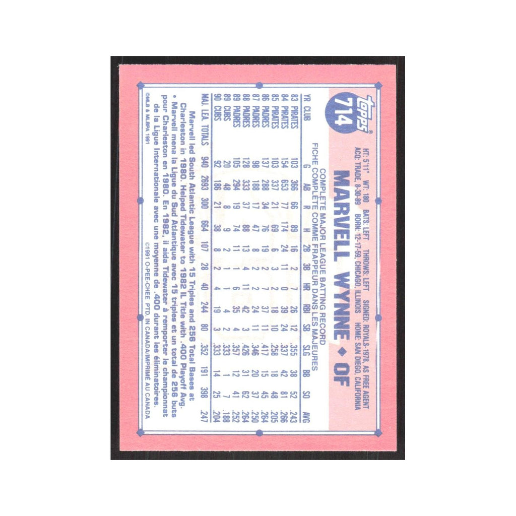 1991 O-Pee-Chee Marvell Wynne Cubs #714