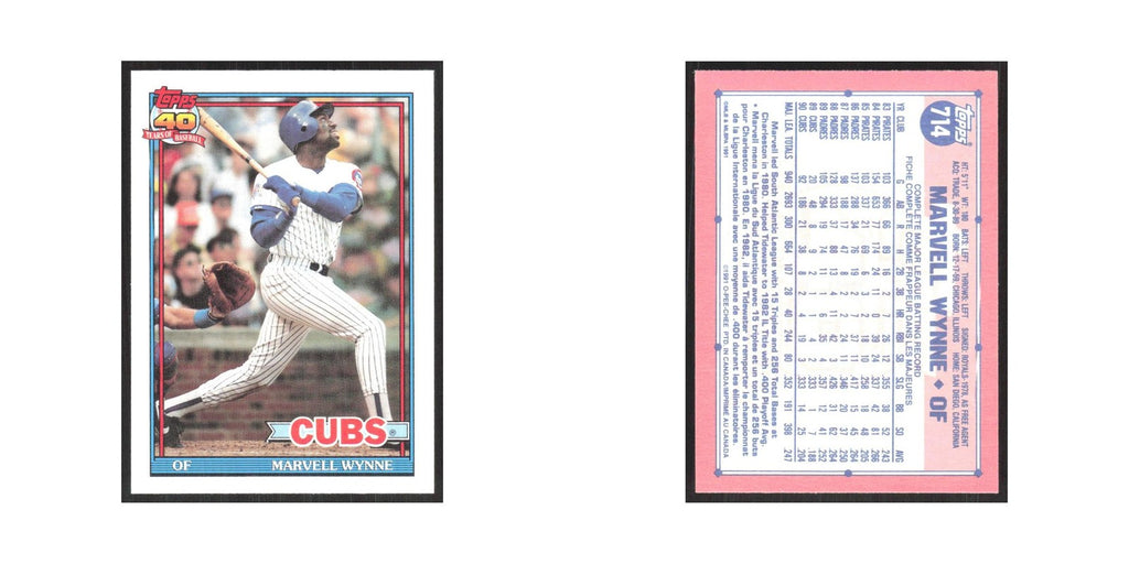 1991 O-Pee-Chee Marvell Wynne Cubs #714