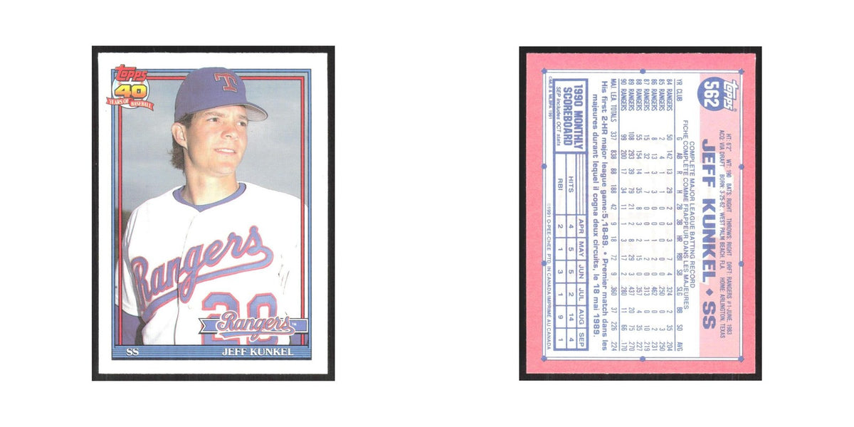1991 O-Pee-Chee Jeff Kunkel Rangers #562