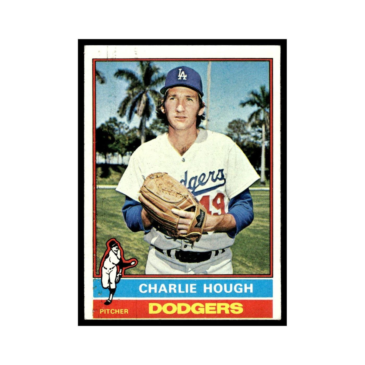 Charlie Hough 1976 Topps #174 Los Angeles Dodgers Baseball Card EX