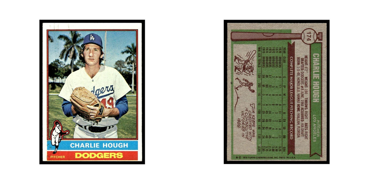 Charlie Hough 1976 Topps #174 Los Angeles Dodgers Baseball Card EX
