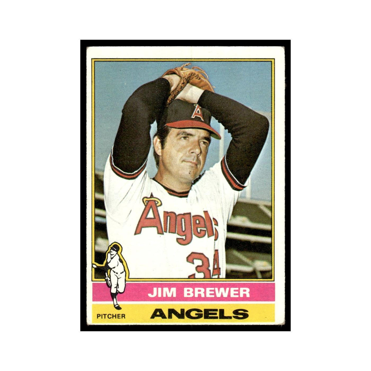 Jim Brewer 1976 Topps #459 California Angels Baseball Card EX