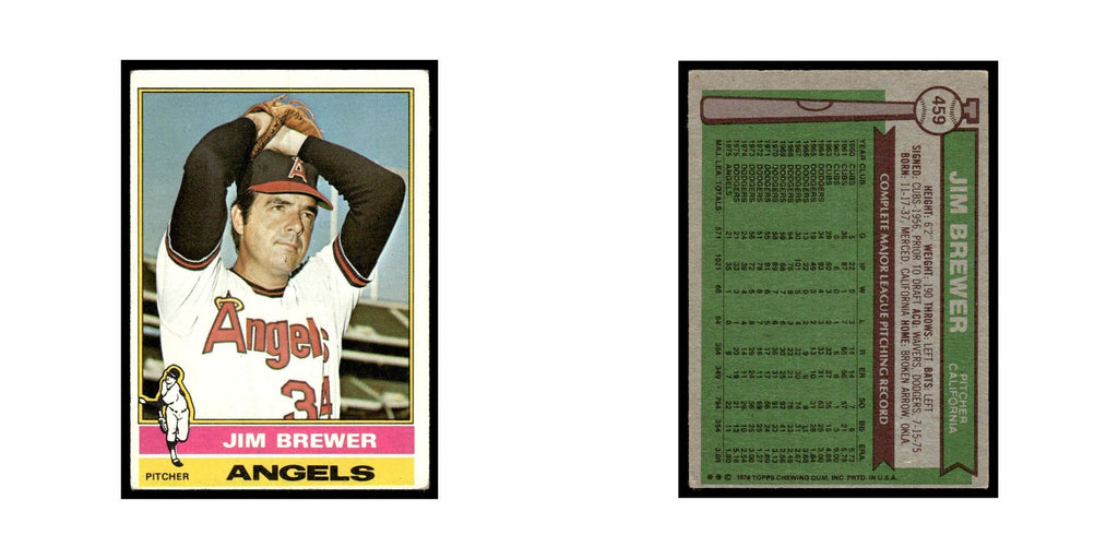 Jim Brewer 1976 Topps #459 California Angels Baseball Card EX