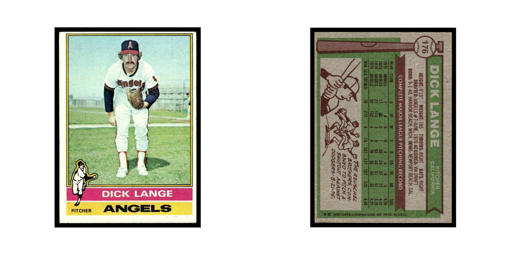 Dick Lange 1976 Topps #176 California Angels Baseball Card EX