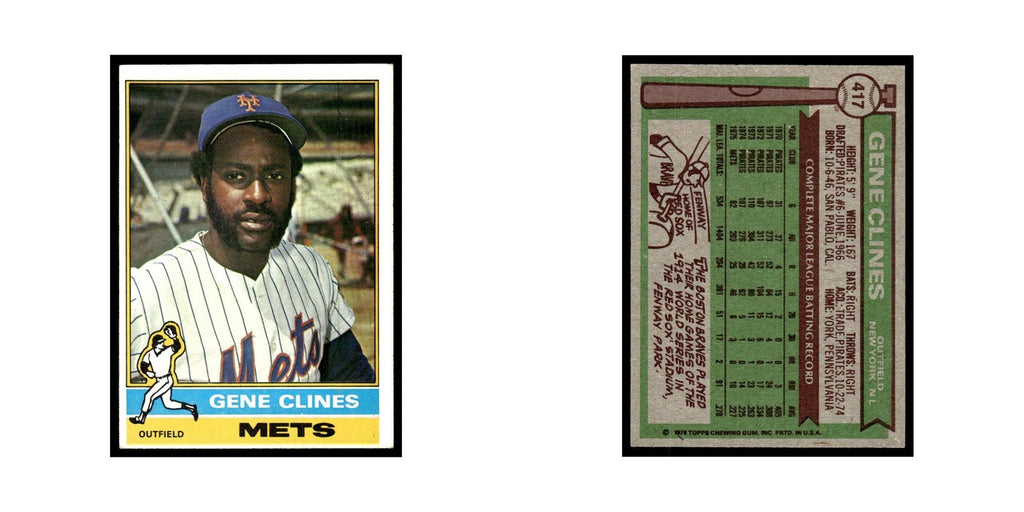 Gene Clines 1976 Topps #417 New York Mets Baseball Card EX