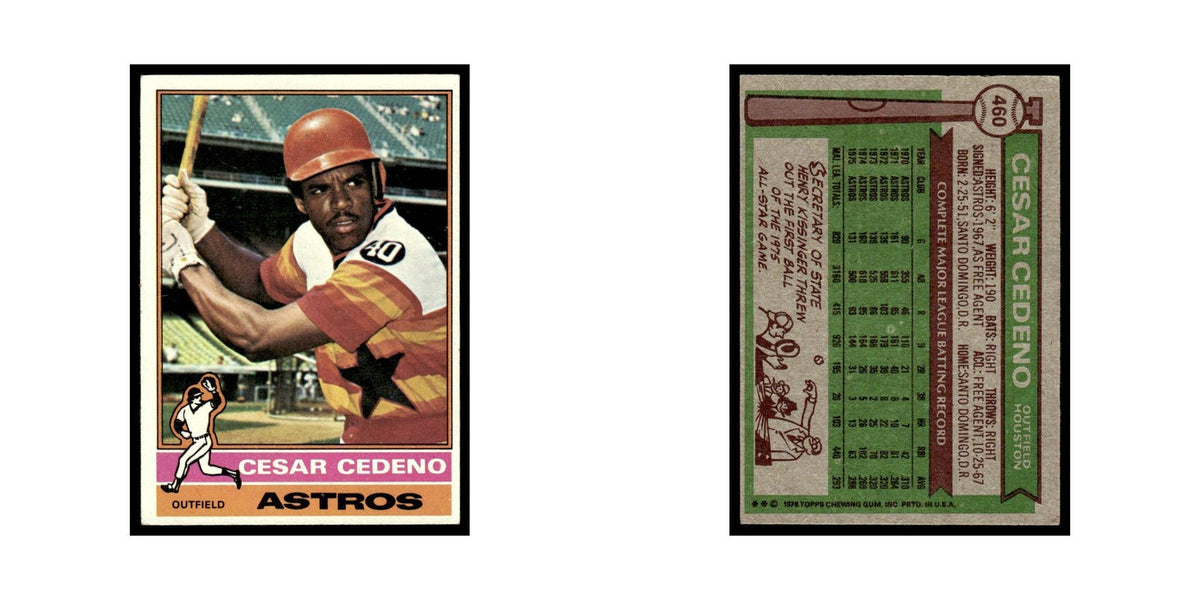 Cesar Cedeno 1976 Topps #460 Houston Astros Baseball Card EX