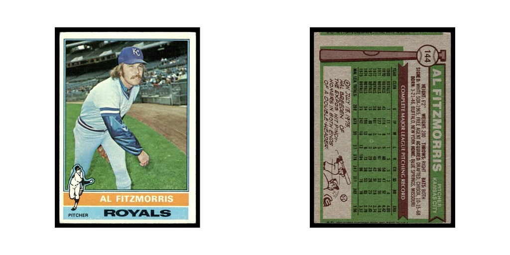 Al Fitzmorris 1976 Topps #144 Kansas City Royals Baseball Card EX