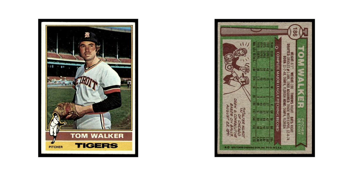 Tom Walker 1976 Topps #186 Detroit Tigers Baseball Card EX