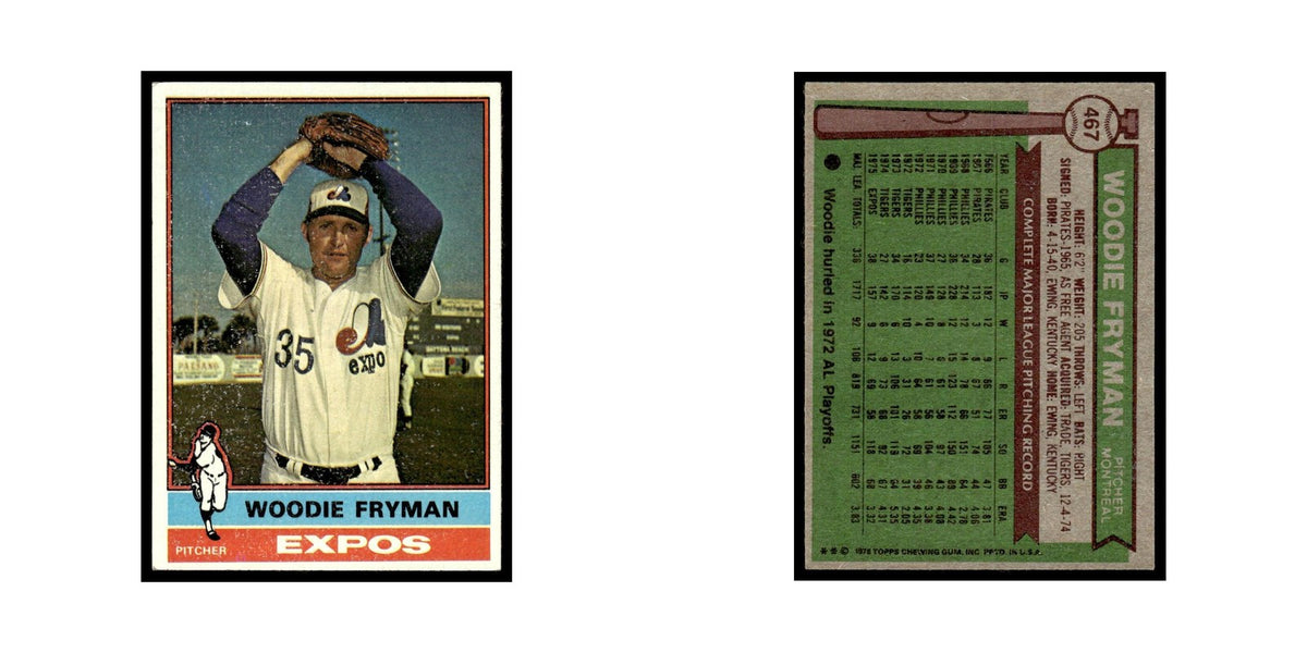 Woodie Fryman 1976 Topps #467 Montreal Expos Baseball Card EX