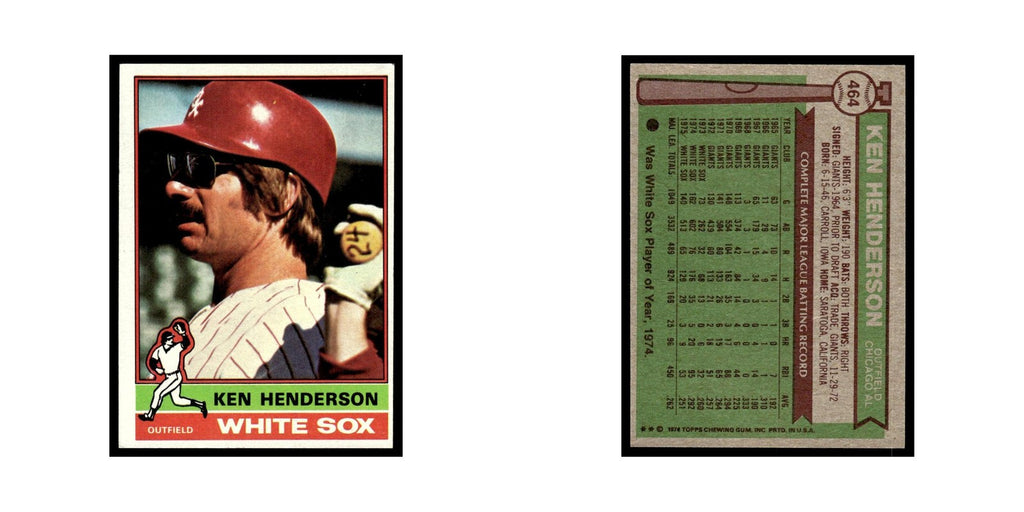 Ken Henderson 1976 Topps #464 Chicago White Sox Baseball Card EX