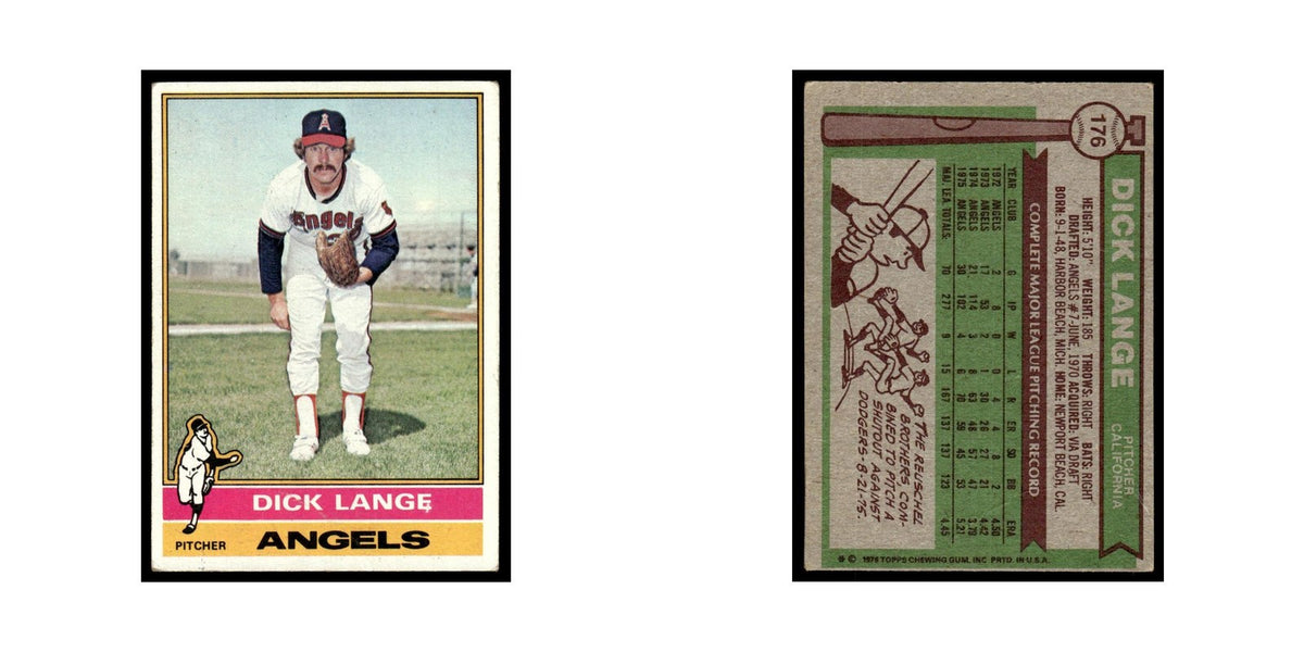 Dick Lange 1976 Topps #176 California Angels Baseball Card EX