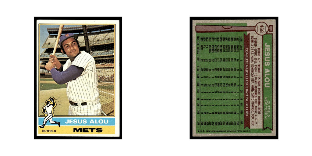 Jesus Alou 1976 Topps #468 New York Mets Baseball Card EX