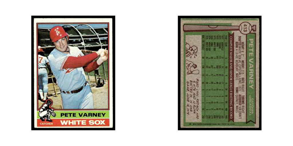 Pete Varney 1976 Topps #413 Chicago White Sox Baseball Card EX