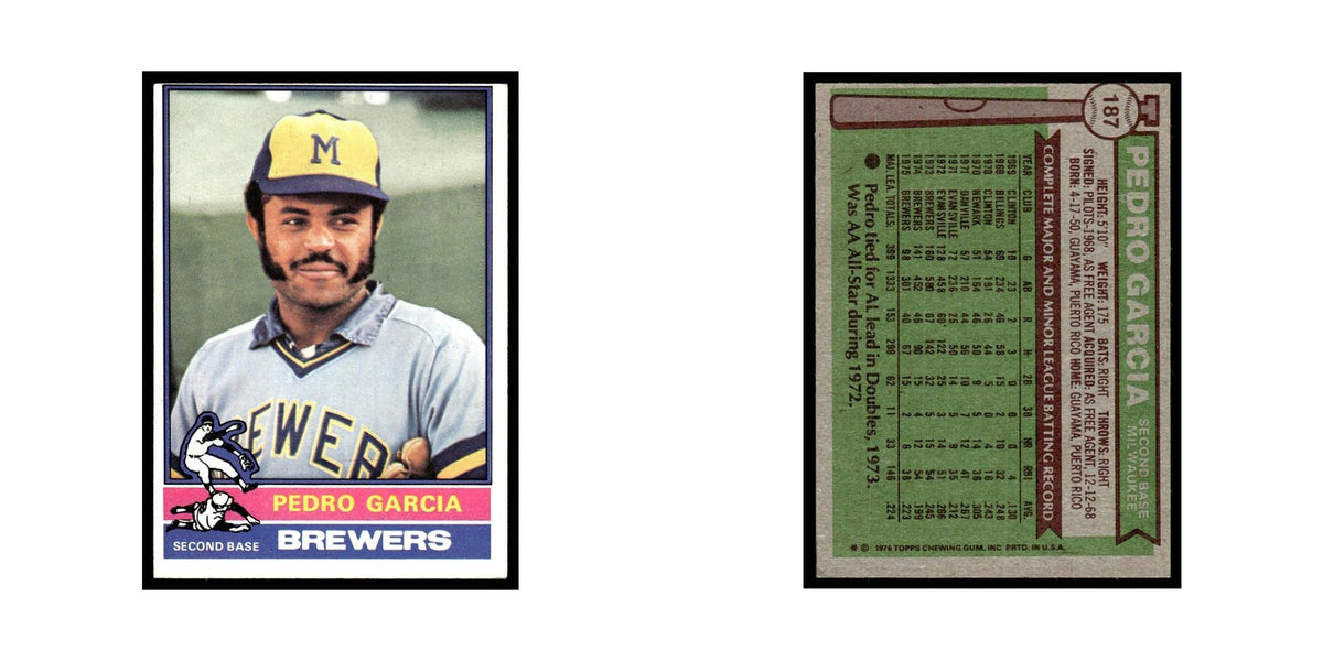 Pedro Garcia 1976 Topps #187 Milwaukee Brewers Baseball Card EX