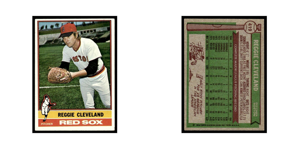 Reggie Cleveland 1976 Topps #419 Boston Red Sox Baseball Card EX