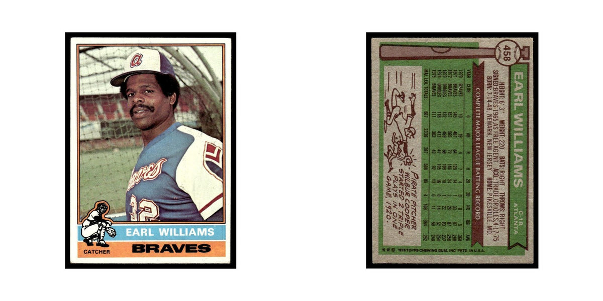 Earl Williams 1976 Topps #458 Atlanta Braves Baseball Card EX