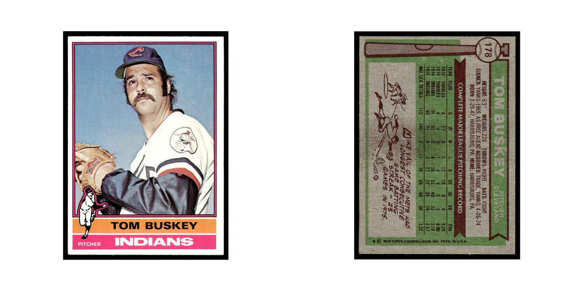 Tom Buskey 1976 Topps #178 Cleveland Indians Baseball Card EX