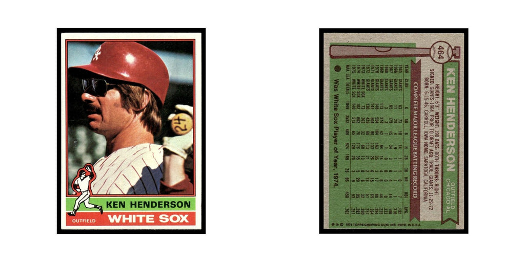 Ken Henderson 1976 Topps #464 Chicago White Sox Baseball Card EX