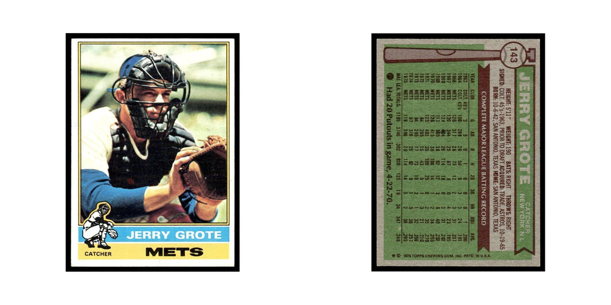 Jerry Grote 1976 Topps #143 New York Mets Baseball Card EX
