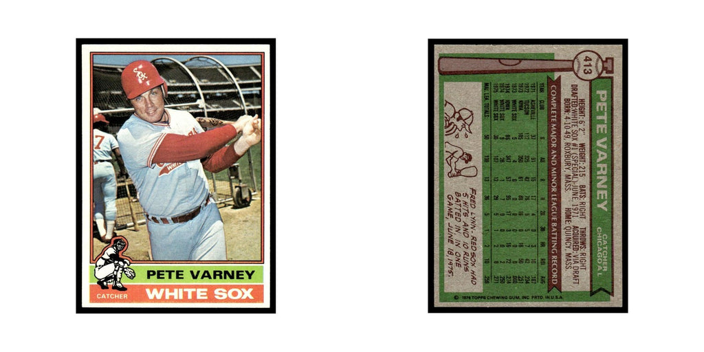Pete Varney 1976 Topps #413 Chicago White Sox Baseball Card EX