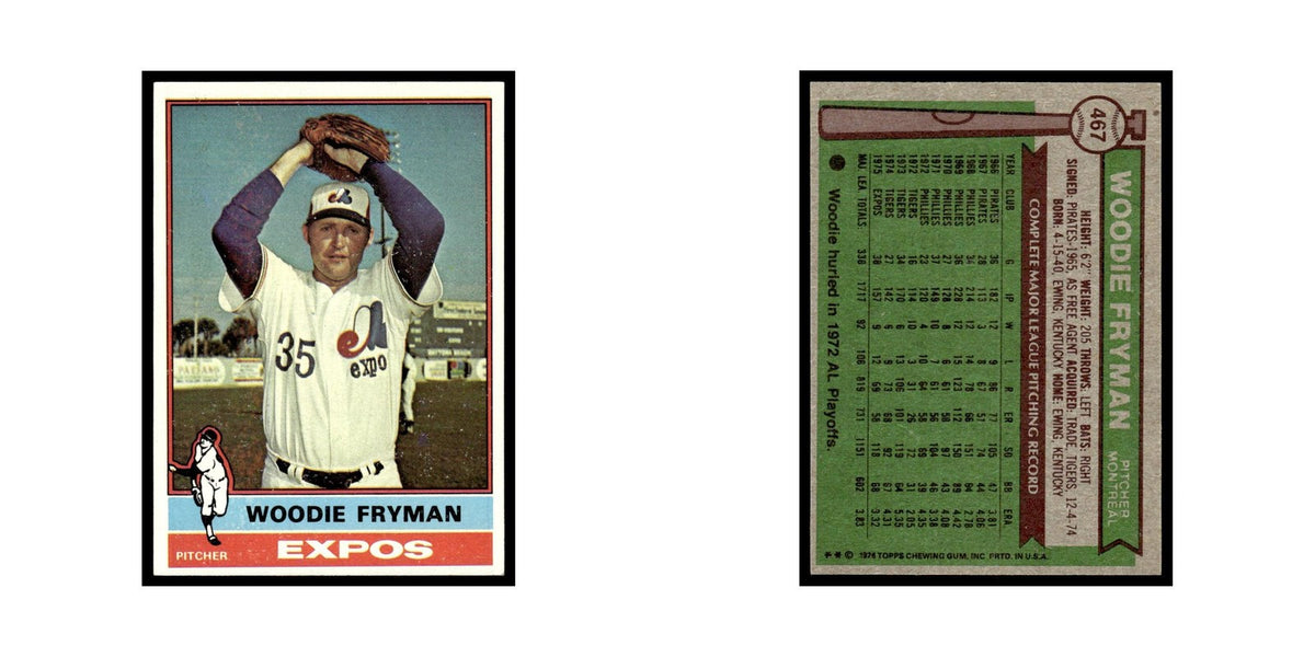 Woodie Fryman 1976 Topps #467 Montreal Expos Baseball Card EX