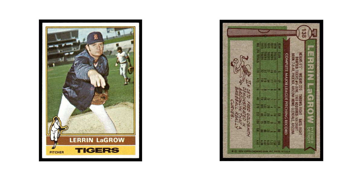 Lerrin LaGrow 1976 Topps #138 Detroit Tigers Baseball Card EX