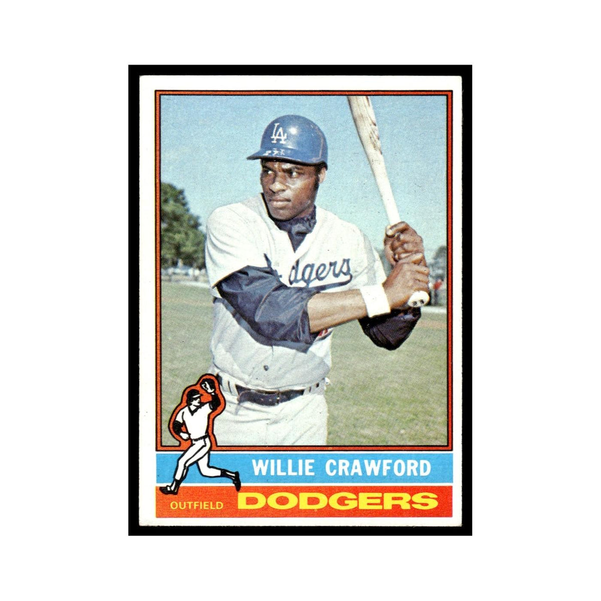 Willie Crawford 1976 Topps #76 Los Angeles Dodgers Baseball Card EX