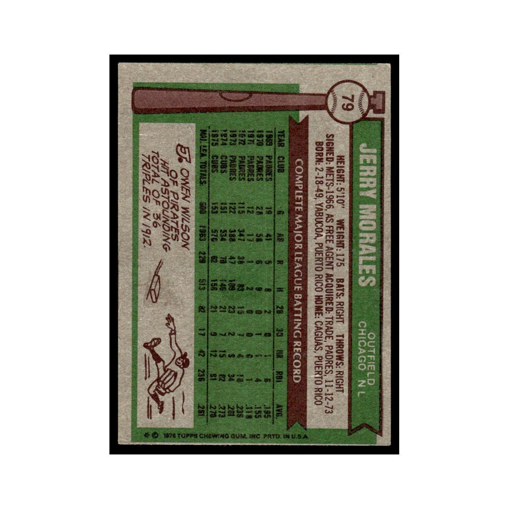 Jerry Morales 1976 Topps #79 Chicago Cubs Baseball Card EX