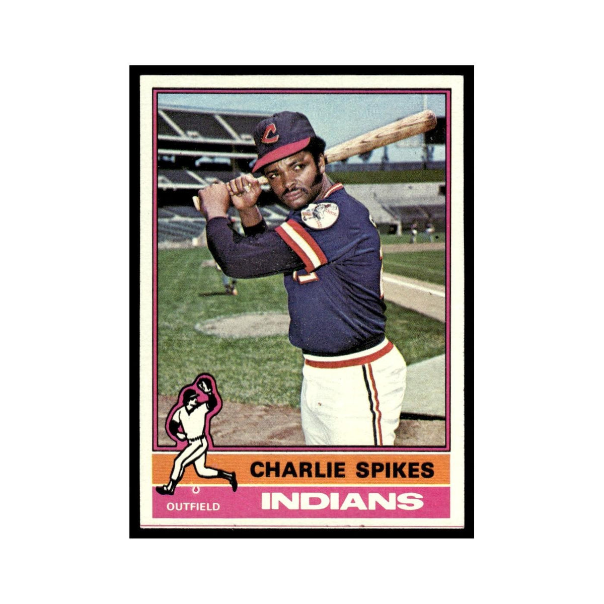 Charlie Spikes 1976 Topps #408 Cleveland Indians Baseball Card EX