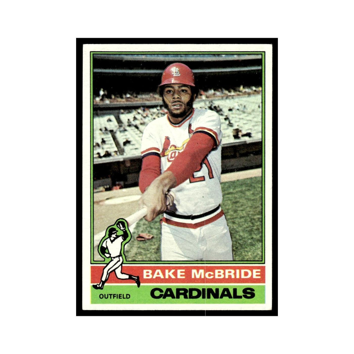 Bake McBride 1976 Topps #135 St. Louis Cardinals Baseball Card EX