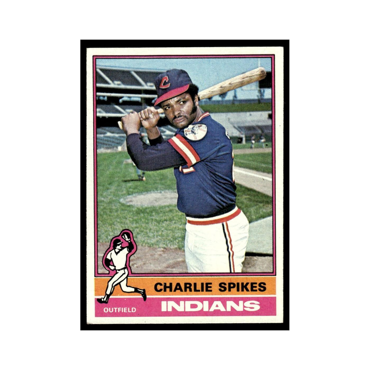 Charlie Spikes 1976 Topps #408 Cleveland Indians Baseball Card EX