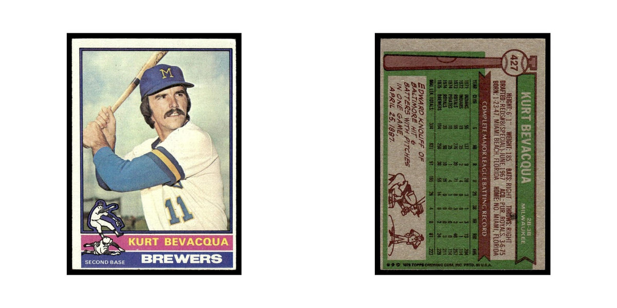 Kurt Bevacqua 1976 Topps #427 Milwaukee Brewers Baseball Card EX