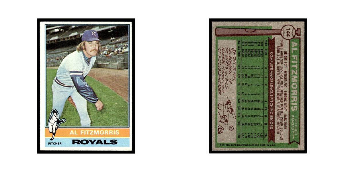 Al Fitzmorris 1976 Topps #144 Kansas City Royals Baseball Card EX