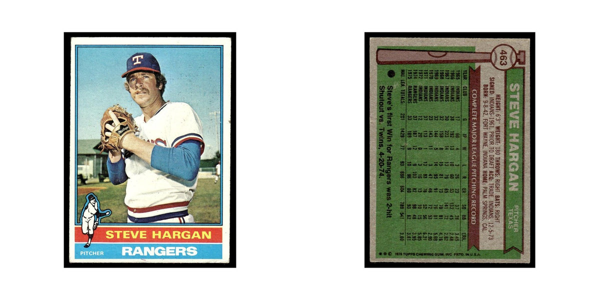 Steve Hargan 1976 Topps #463 Texas Rangers Baseball Card EX