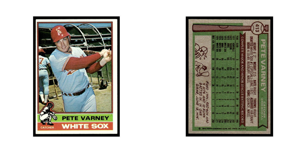 Pete Varney 1976 Topps #413 Chicago White Sox Baseball Card EX