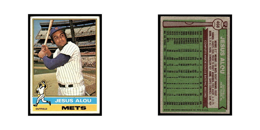 Jesus Alou 1976 Topps #468 New York Mets Baseball Card EX