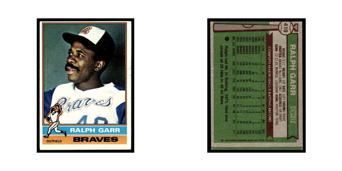 Ralph Garr 1976 Topps #410 Atlanta Braves Baseball Card EX