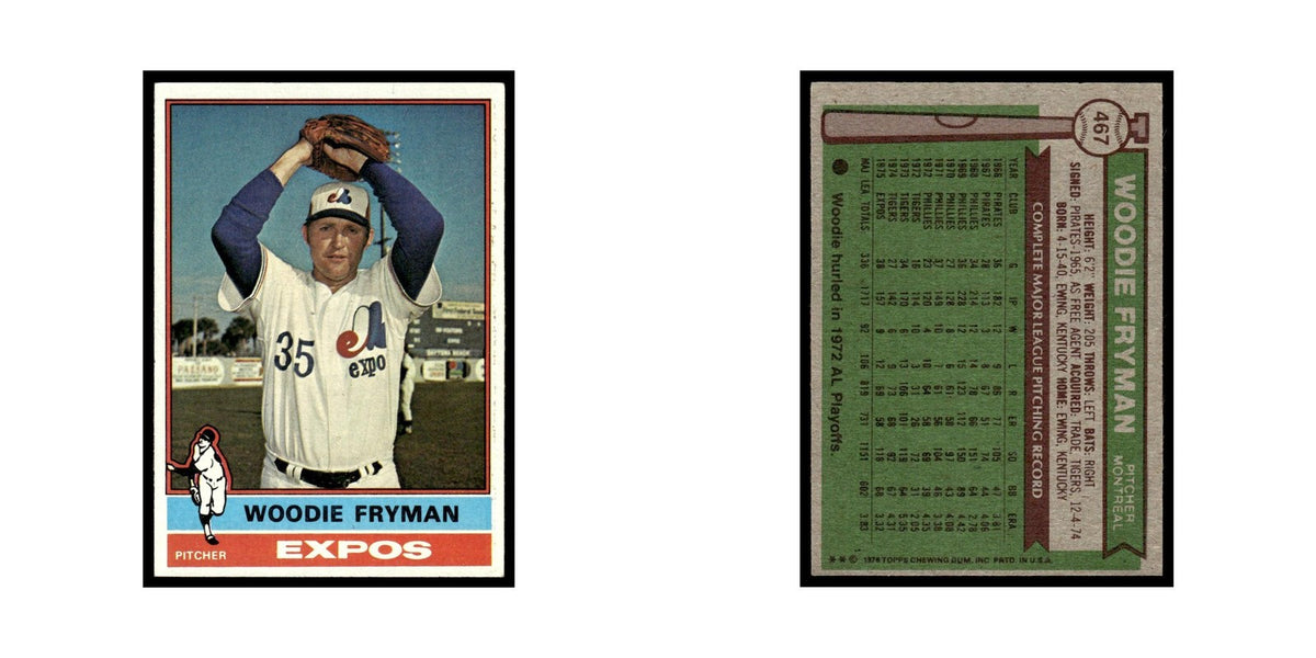Woodie Fryman 1976 Topps #467 Montreal Expos Baseball Card EX