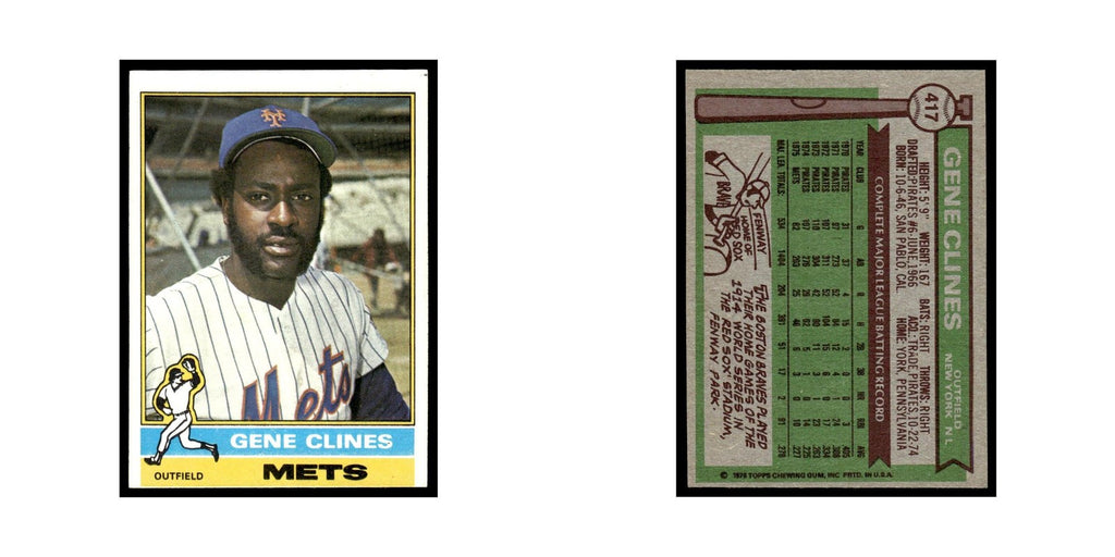 Gene Clines 1976 Topps #417 New York Mets Baseball Card EX
