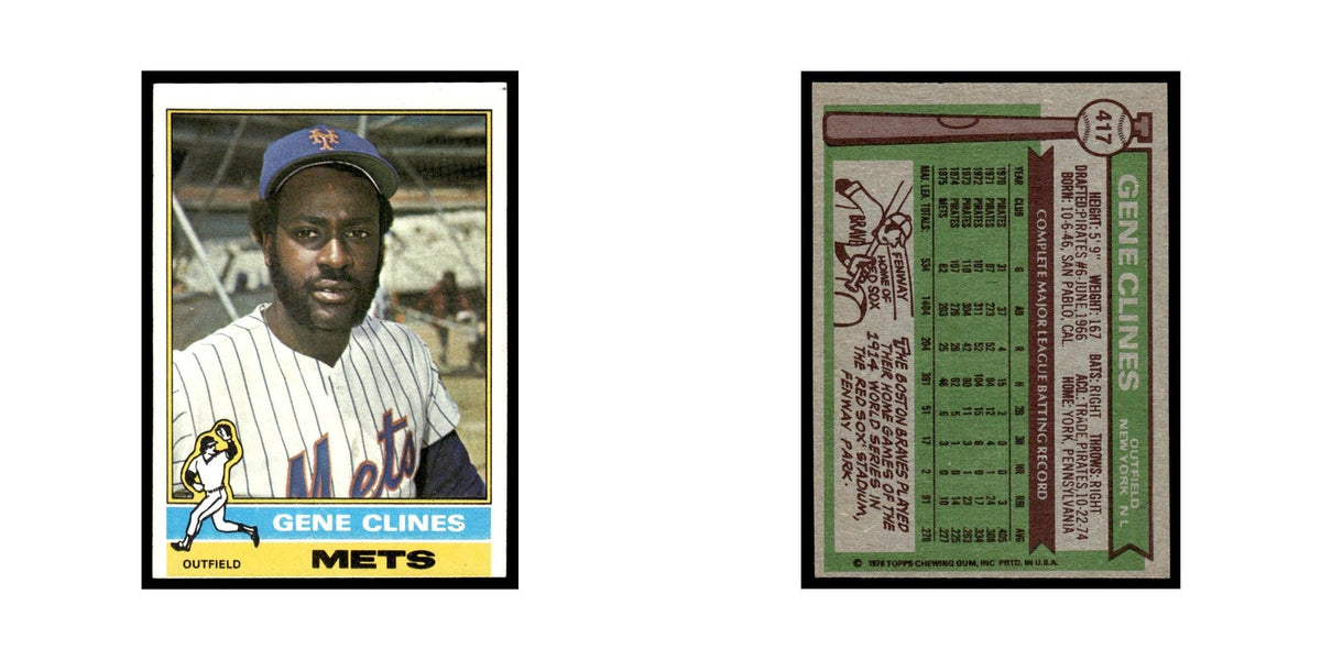 Gene Clines 1976 Topps #417 New York Mets Baseball Card EX