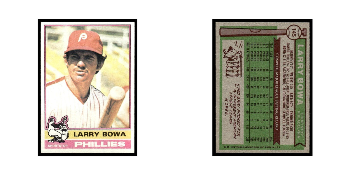 Larry Bowa 1976 Topps #145 Philadelphia Phillies Baseball Card EX