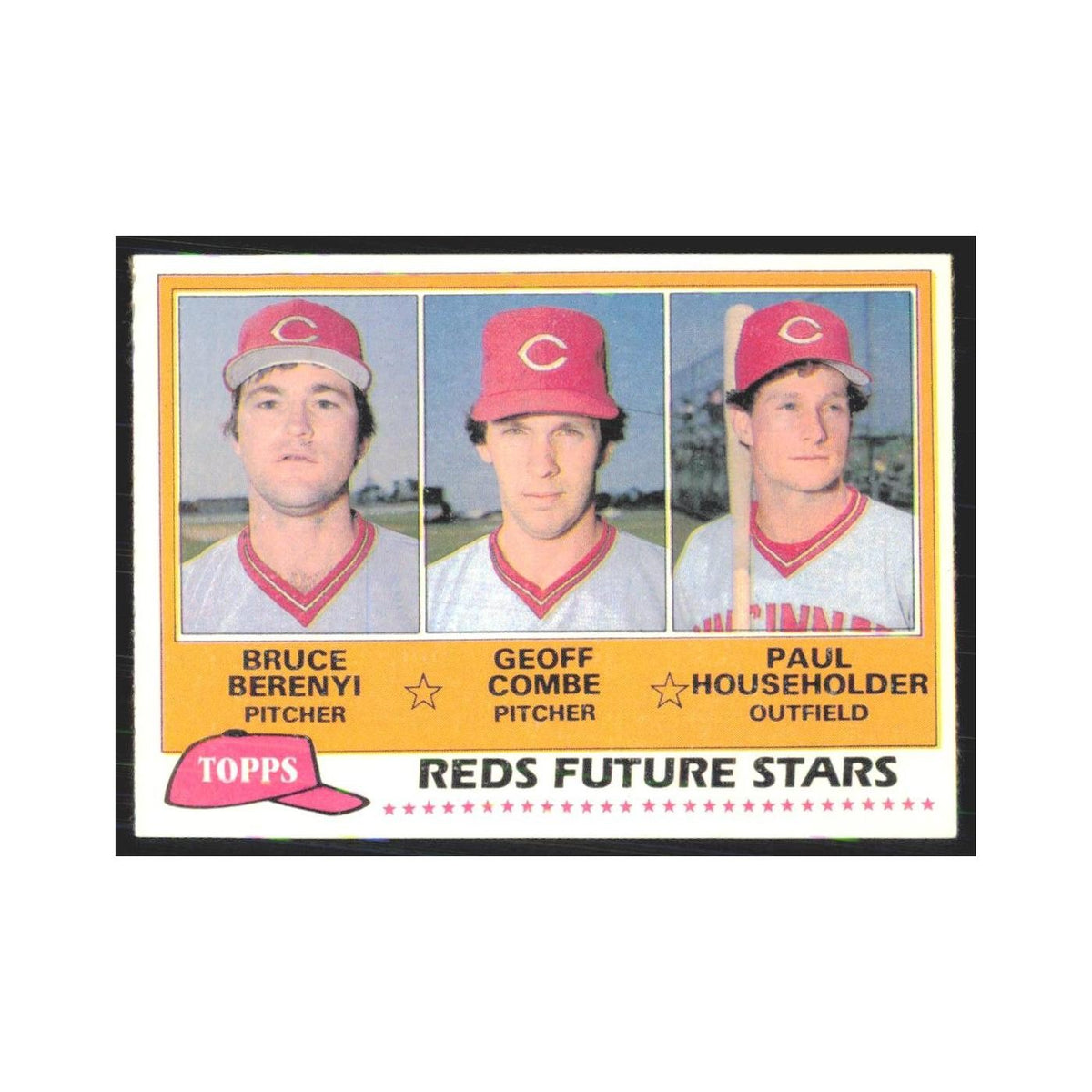 1981 Topps Bruce Berenyi/Geoff Combe/Paul Householder Reds #606
