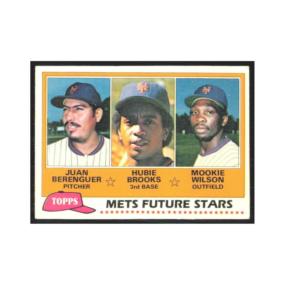 1981 Topps Juan Berenguer/Hubie Brooks/Mookie Wilson Mets #259