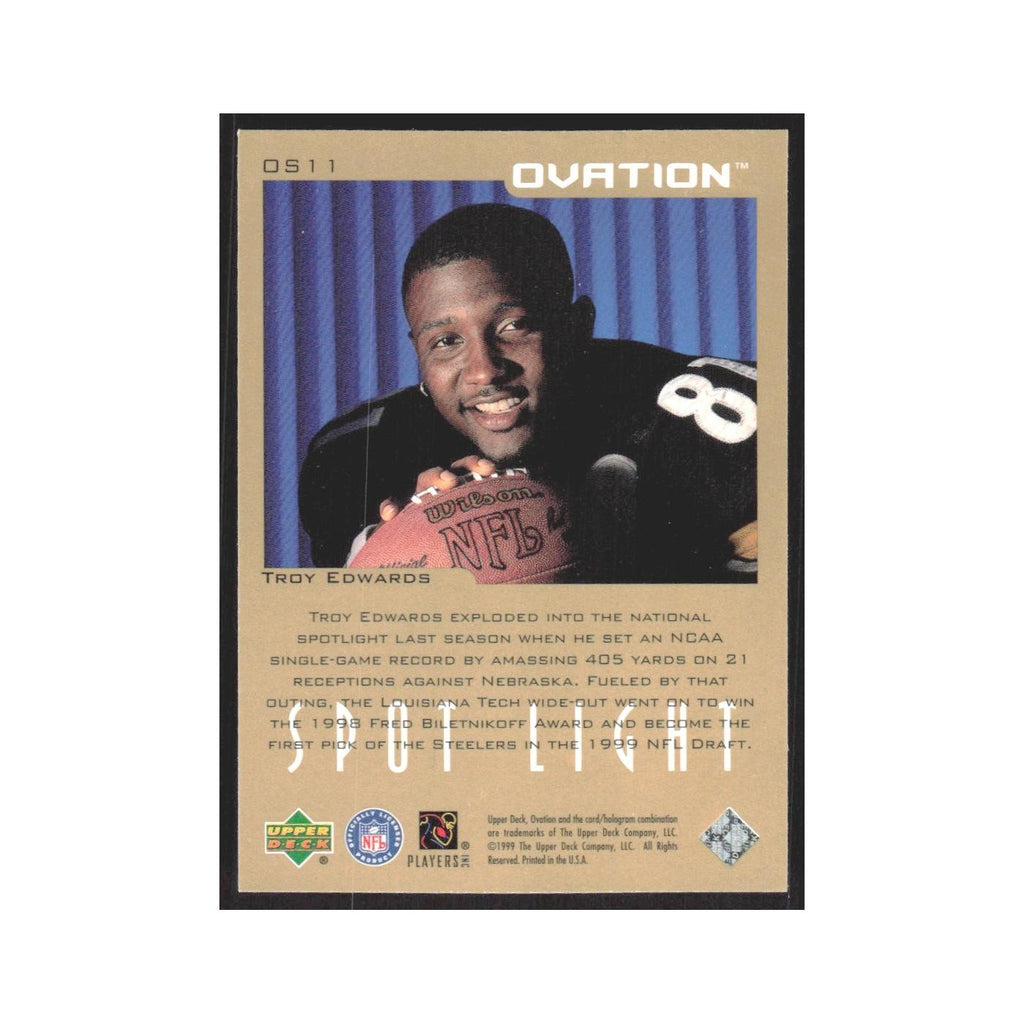 1999 Upper Deck Ovation Troy Edwards Steelers #OS11